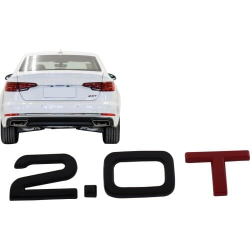 Glossy Black Red 2.0T 2.0 T for Auto car Fender Trunk Lid Emblem Decal Badge Sticker