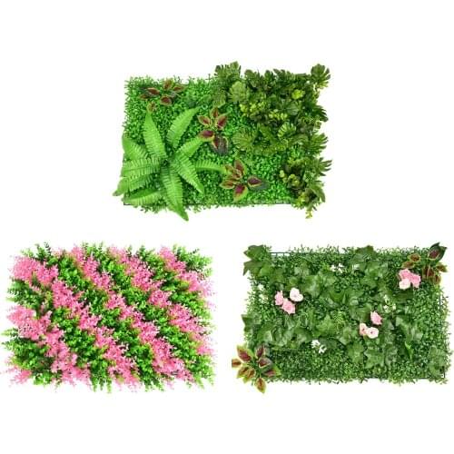 Artificial Plant Wall Artificial Grass Fake Flower For Home Backdrop Lawn Panels Wall Fence Garden Decorations Wedding Supply