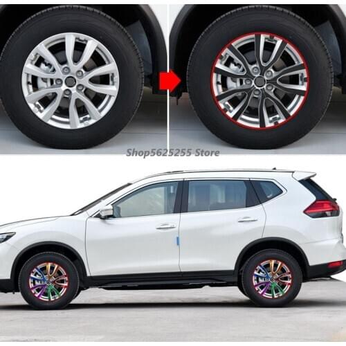Wheel Hub Stickers For Nissan Xtrail X-trail T32 Accessories 17inch Wheel Carbon Fiber Protective Film 2014-2021 Modification