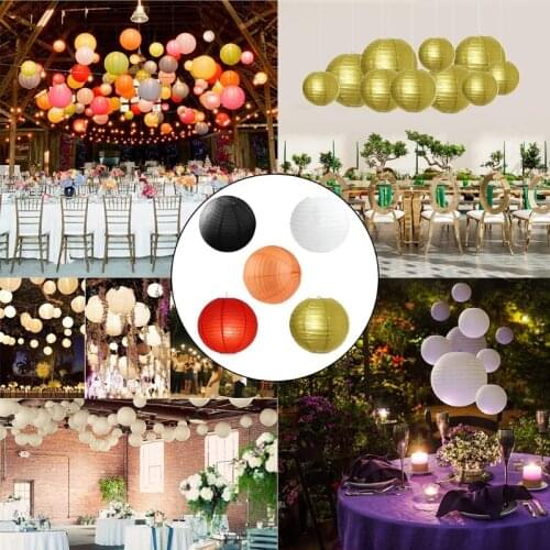 10/12in Ball Round Paper Lantern Hanging Lamp Shade Decoration for Birthday Wedding Christmas Baby Shower Party Supplies