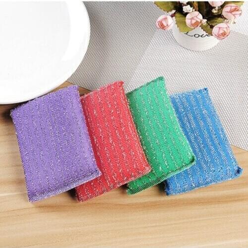 Kitchen nonstick oil scouring pad oil cleaning cloth washing cloth to wash cloth towel brush bowl cloth sponge 1 pcs