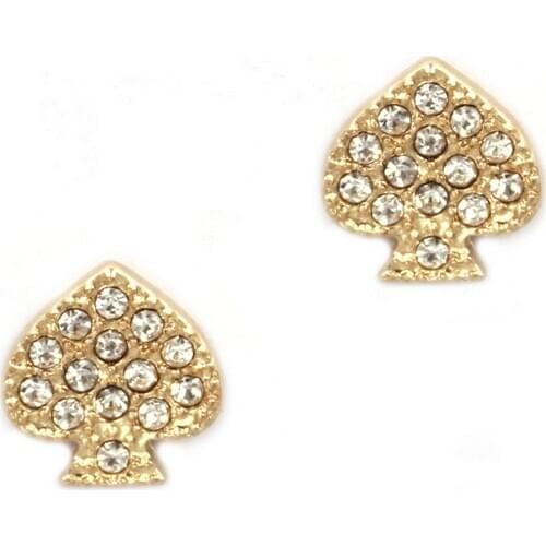 Fashion Kate Pave Crystal Peach Heart Earrings Valentines Day Animal Jewels Stud Earrings for Women