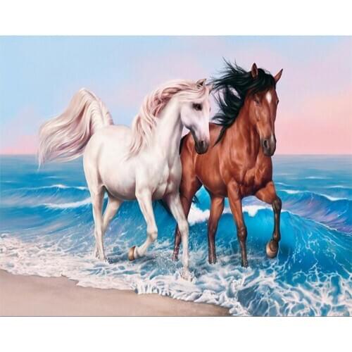 Beibehang Home decoration mural custom wallpaper couple horse oil painting TV sofa background wall mural 3d wallpaper for walls
