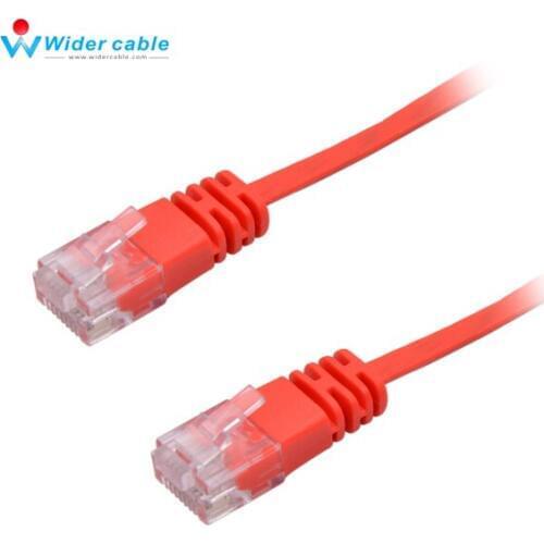NEW 50FT 15M Flat CAT6 Ethernet Network Cable RJ45 Noodle UTP Patch LAN Cord Red Color 1.1mm Thickness
