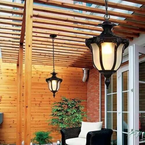 Pendant Lamp American Style Outdoor Rust-Proof Courtyard Lamp Corridor Aisle Balcony Lamp Outdoor Villa Garden Door