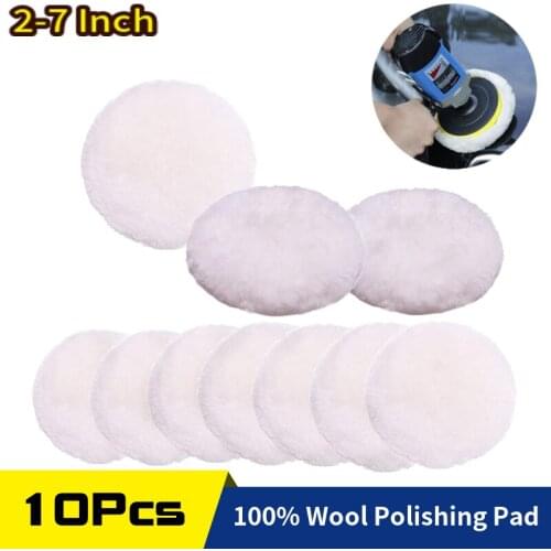 Wool Polishing Pad 7 Inches Soft Sheepskin Buffing Pads 180mm with Hook and Loop Back Wool Cutting Pad for Car Furniture Glass