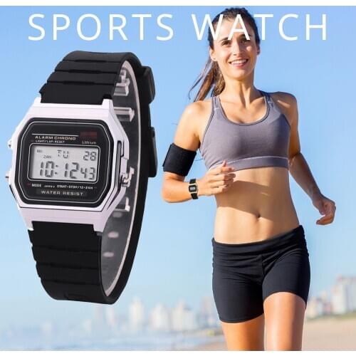 Sport Rose Gold Women Digital Watch Silver Ultra-thin Steel LED Electronic Wrist Watch Luxury Clock Ladies Watch montre femme