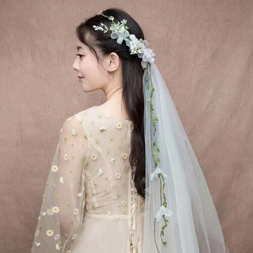 Bride Headdress Wreath Korean Wedding Headdress Flower Simulation Flower Fairy Beauty Seaside Vacation Photography Wreath