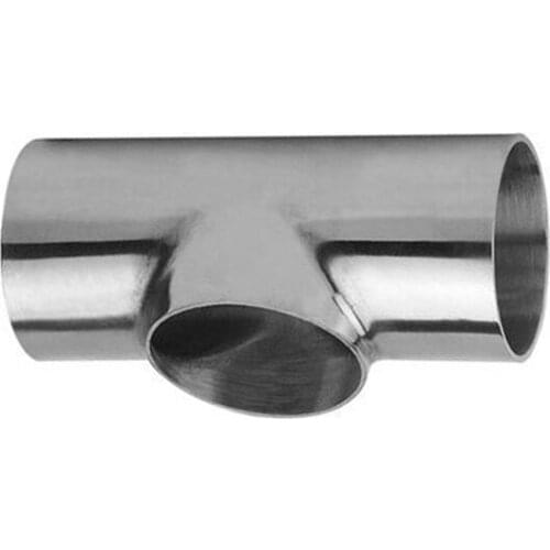 76mm OD 304 Stainless Steel Sanitary Weld Flat Tee Connector Pipe Fitting For Home Brew Homebrew Wine Beer Brewing