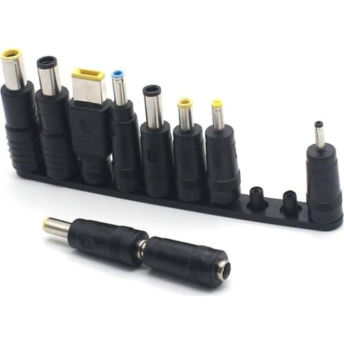 10pcs/set Universal for Notebook Laptop DC Power Charger Supply Adapter Tips Connector Jack to Plug Charging