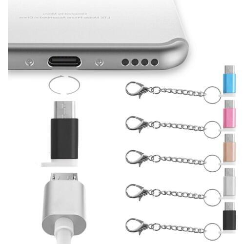 USB-C USB 3.1 Type C Male To Micro USB Female Converter Adapter With Anti-Lost Key Chain For Android Phone PC LG G6/Oneplus 3T/S