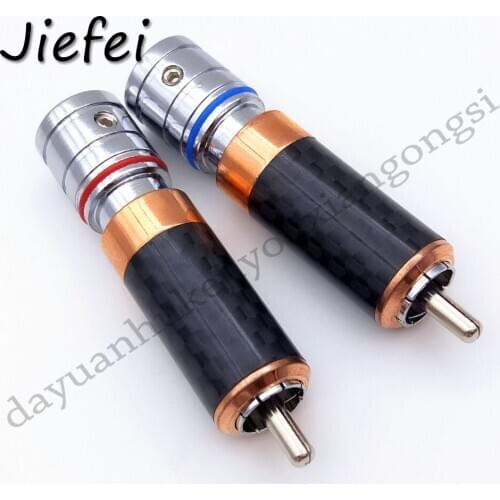 20 lot high quality Copper Rhodium Plated Carbon Fiber RCA Plug Solder ADAPTER Selling