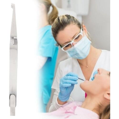 1Pc Dental Instrument Equipment Teeth Caring Stainless Steel Orthodontic Bracket Positioning Tweezers Anti-corrosion Holder Tool