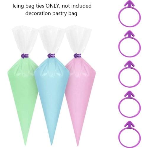 10/20PCS Silicone Icing Bag Ties Fixed Rings DIY Reusable Piping Decorating Bag Rubber Band Lashing No Leaks Baking Tools