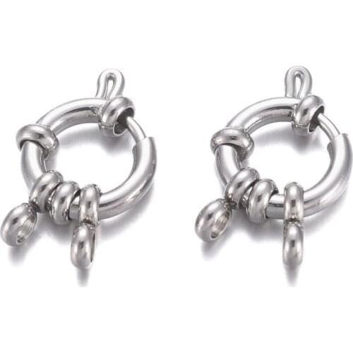 10pcs 304 Stainless Steel Spring Ring Clasps Connector Links Ring for Jewelry Making DIY Bracelet Necklace Accessories Findings