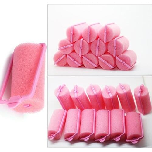 12pcs Magic Hair Curler Sponge Foam Cushion Wheel Curler Hairdressing Tool Sponge Curling Stick Sleep Soft Barber Hair Curler