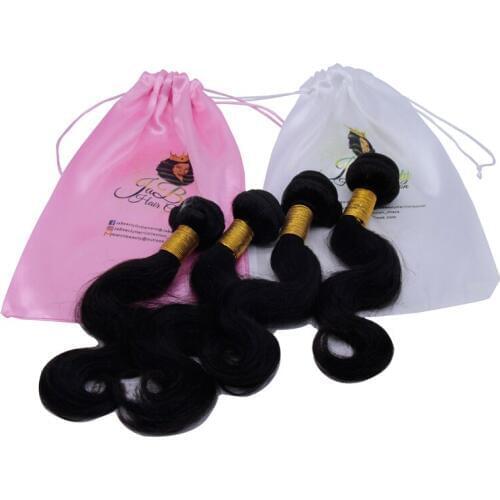 18x30cm Custom Logo Satin Silk Hair Bag Wig Jewelry Cosmetic Gift Wedding Party Pouch Drawstring Packaging Bag Festival Supplies