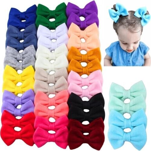 40 Pcs/Lot, 3.1 inch Felt Boutique Bow Hair Clips, Baby Girls Felt Bow Alligator Clip Hair Accessory