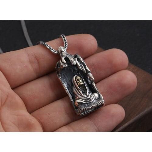 925 Sterling Silver mens punk evil pendant charm decorate necklace bracelet keyring... jewelry A5055