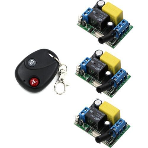 AC 220V 1CH Wireless Relay Remote Control Switch Wireless Remote Power Switches 1 CH 10A Receiver + Transmitter 315Mhz/433Mhz