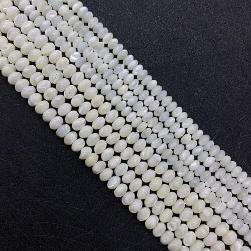 Natural White Shell Beads and Abacus Shape Mother-of-pearl Flat Beads Suitable for DIY Handmade Jewelry Necklace Bracelet