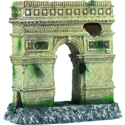​Ancient Roman Column Arch Aquarium Fish Tank Landscaping Decoration Vintage Decorative Resin Hideaway Shrimp Breeding
