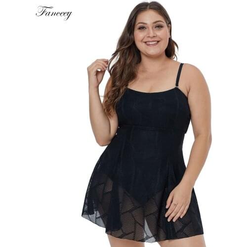 Fanceey Plus Size Monokini Push Up Africa Brazilian Swimwear Women One Piece Swimsuit Solid Black Bathing Suits Summer Beachwear
