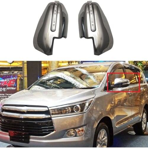 Chrome Side Wing Mirror Cover Rearview Mirror Case With Led For Toyota Innova 2016 2017 2018 Car Styling Tuning Accessories