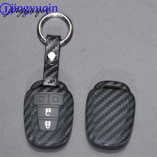 Jingyuqin 4 Button For 2015 Toyota Camry Rav4 Car Key Case Cover Fibler Silicone COROLLA