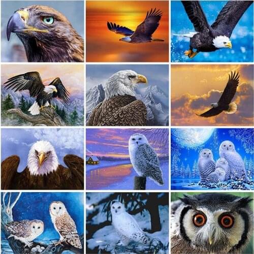 DIY Eagle 5D Diamond Painting Full Square Drill Resin Birds Diamond Embroidery Mosaic Cross Stitch Kit Wall Art Gift Home Decor
