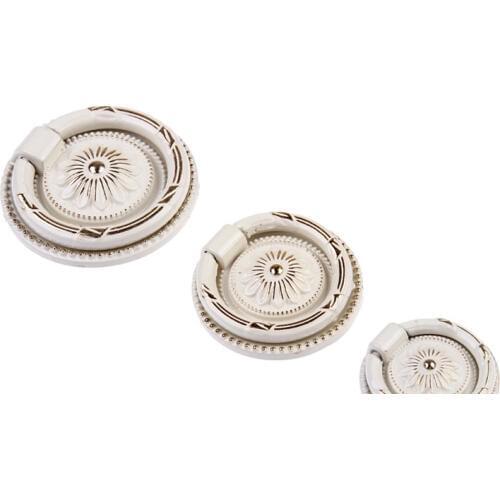 Handle Lovry White Classic Vintage Single hole Knob Drawer Cabinet Pull