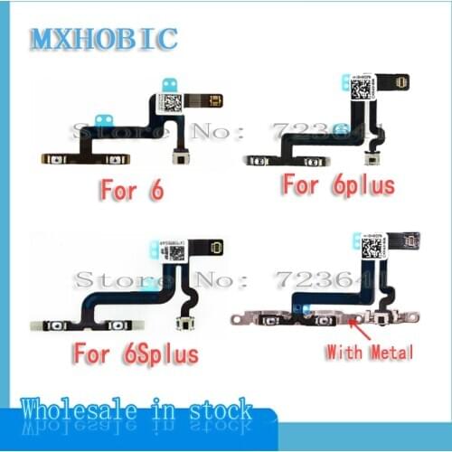 20pcs/lot Volume Control Button Flex Cable for iPhone 6 6Plus 6S Plus With Metal Mute Lock Switch Ribbon Connector Replacement