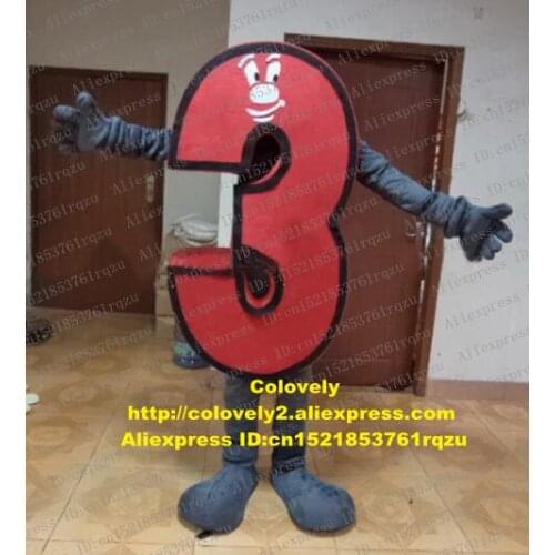 Figure Number Three 3 Digit Numeral Numeric Character Mascot Costume Adult Cartoon Sports Events Promotional Compaign zz6843