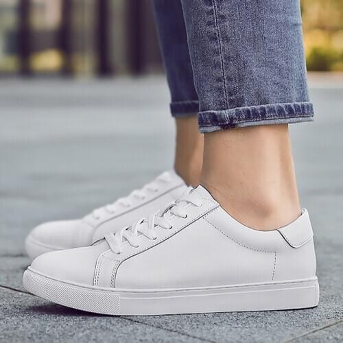 Genuine Leather Sneakers Luxury Comfy White Sneakers for Women Breathable Walking Casual Shoes Women Couples Vulcanize Sneakers