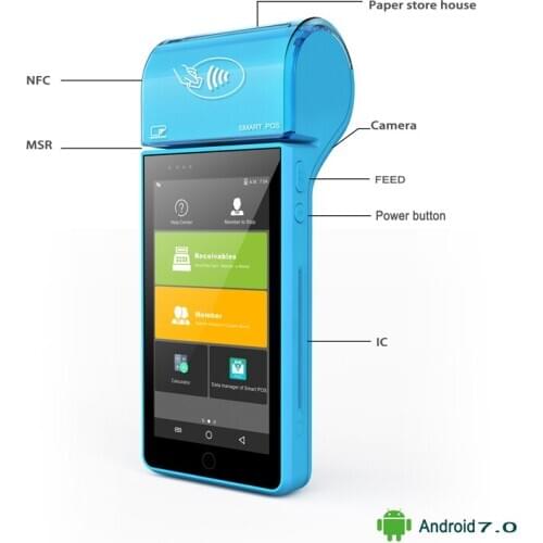 Electronic handheld pos hot sale android PDA pos mini Mobile portable handheld pos for sale