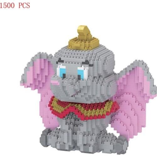 Hot classic cartoon creators elephant Dumbo Disneyland animal figures mini micro diamond blocks model bricks toys children gift