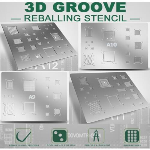 BEST 3D BGA steel net A8 A9 A10 A11 A12 for iphone 6 6P 7 8 8P X XR Directly Heated mobile phone BGA IC Reballing Stencil
