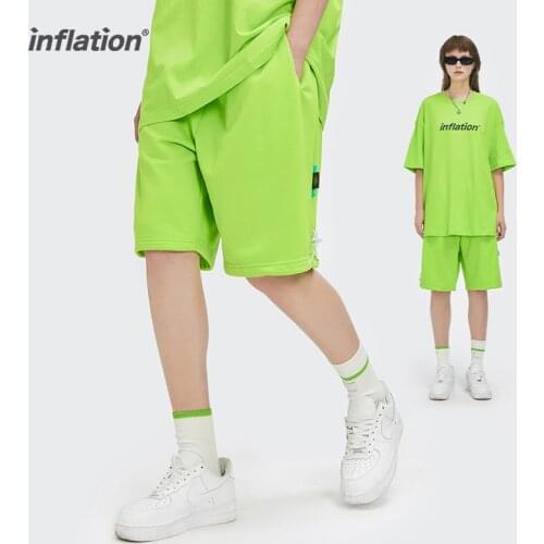 INFLATION Casual Sweat Shorts For Men Cotton Baskeball Shorts With Drawstring Summer Solid Color Loose Harem Shorts Men 3788TS21