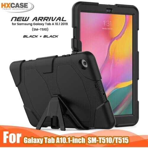 Shockproof silicone tablet case For samsung galaxy tab a 10.1 T510 T515 2019 cases with Detachable Kickstand Shockproof Cover