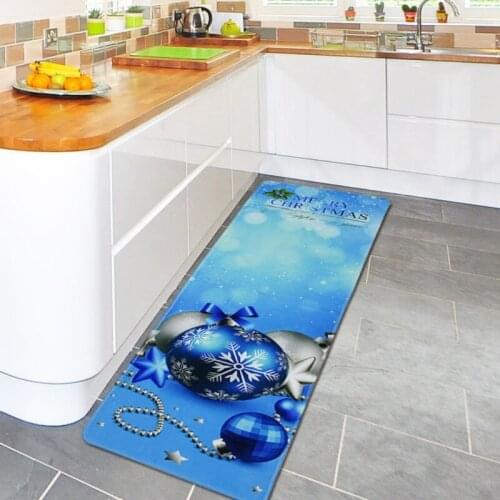 Rectangle Area Rug Anti-Slip Floor Mat Carpet Christmas Theme Pattern Bath Mat Holiday Home Decorations