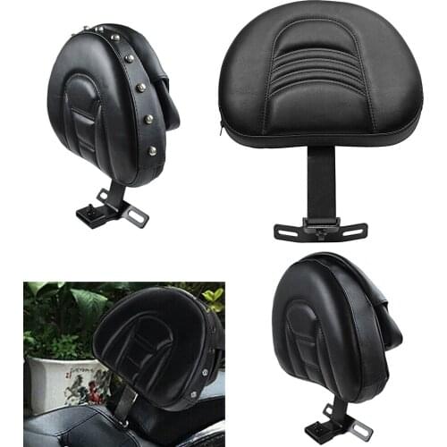 Adjustable Plug-In Driver Rider Backrest Kit for Harley Fatboy Heritage Softail 2007-2017 Black