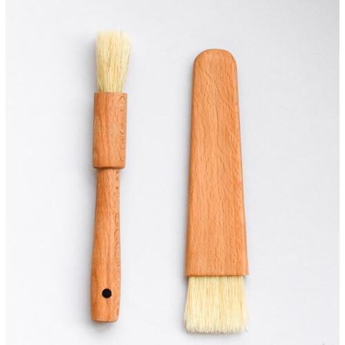 100pcs Household Kitchen Brush Barbecue Oil Brush Round Handle Bristle Brushes Flat Pastry Baking Brush Kitchen Cooking Brush