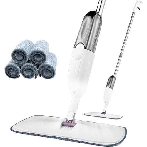 Spray Floor Mop with Replacement Microfiber Pads Washing Flat Mop Home Kitchen Laminate Wood Ceramic Tiles Floor Cleaning Tools