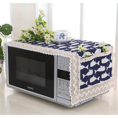 Microwave Cover For Home Kitchen Oven Dust Proof Cover Flax electric oven protection Cover towel With Storage Bag Kitchen Tools