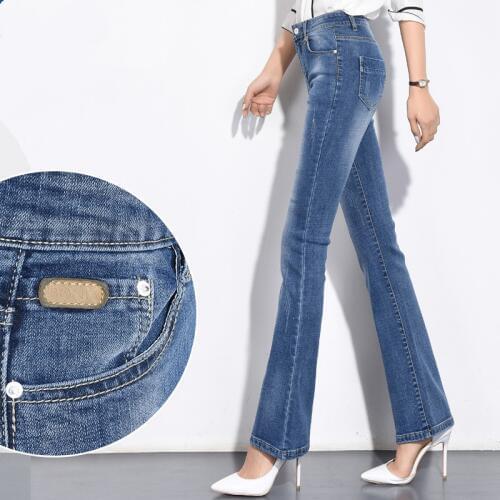 ACRMRAC Women jeans autumn blue Bleached High waist Skinny jeans Slim Large size Jeans woman
