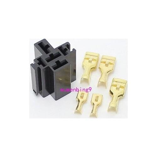 10 sets - 80A 5Pin auto Relay Socket car relay holder copper terminal
