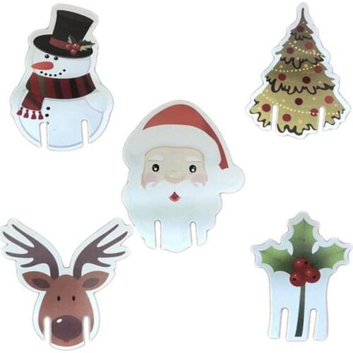 10pcs Christmas Cup Cards Merry Christmas Ornament For Home Glass Sign Flag Decor New Year Party Christmas Decorations Supplies