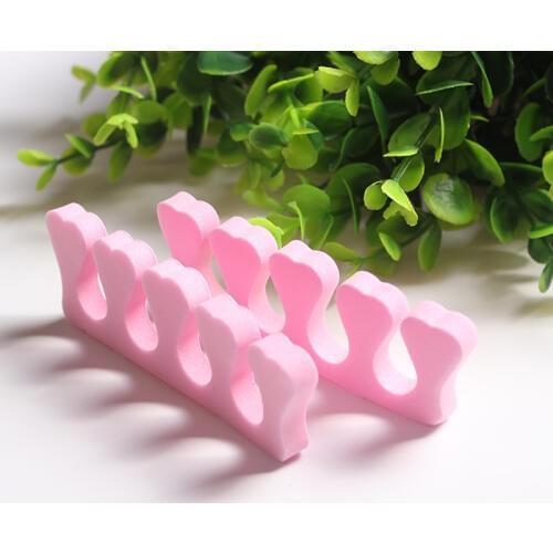 2Pcs/Pair Hot Selling Heart Shaped Fingers Toes Separator Foam Fix Sponge Pedicure Manicure Flexible EVA Soft Nail Form Spacer