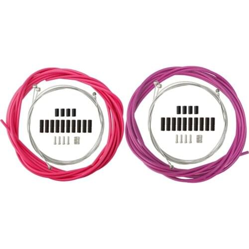 2set Wire for Bicycle Bike Shifters Derailleur Brake Cables Cable Tube 4mm/5mm Pink & Purple