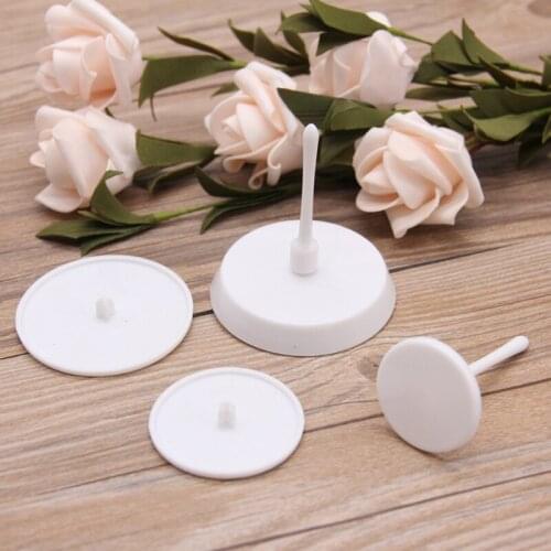 8Pcs/Set Plastic Lily Flower Nail Receptacle Removable Frosted Antiskid Piping Mold Stands Kitchen Tool Fondant Cake Decorating